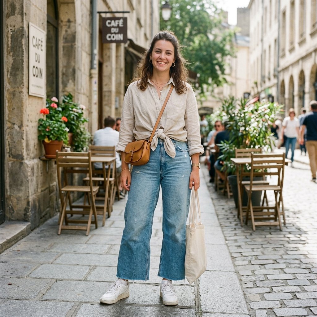 Wide Leg Jeans and Oversized Shirt Idea