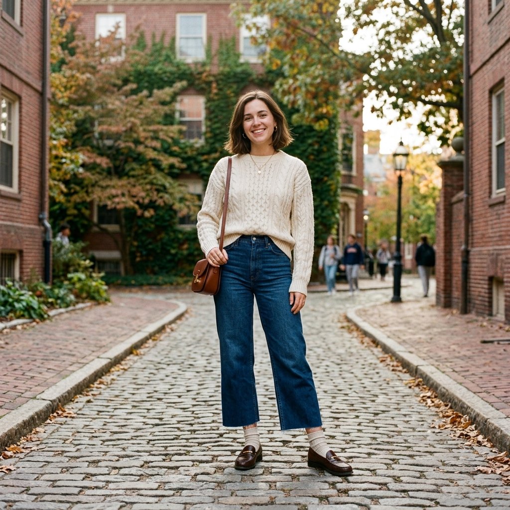 Wide Leg Jeans and Loafers Idea