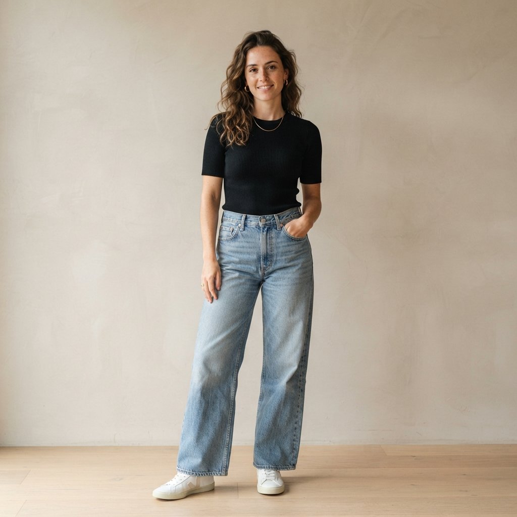 Light Blue Jeans and Wide Leg Style Outfit Ideas