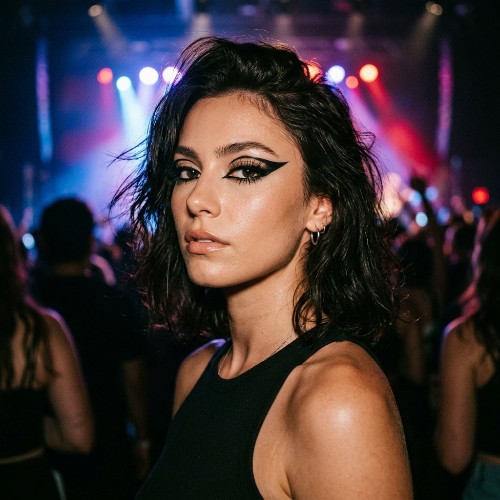 33 Olivia Rodrigo Concert Outfits: A Complete Style Guide 6 Bold Eyeliner Look Idea