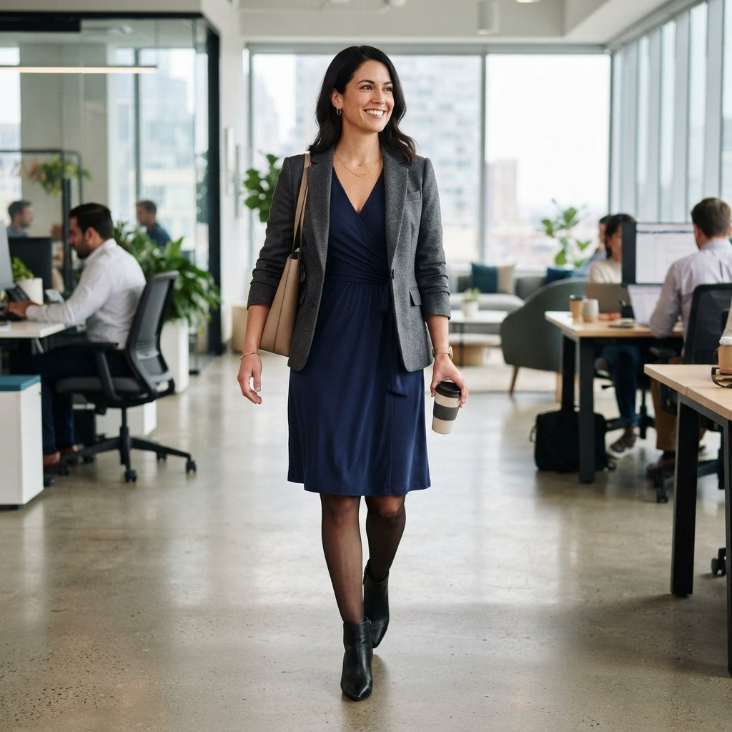 Wrap Dress Office Outfit