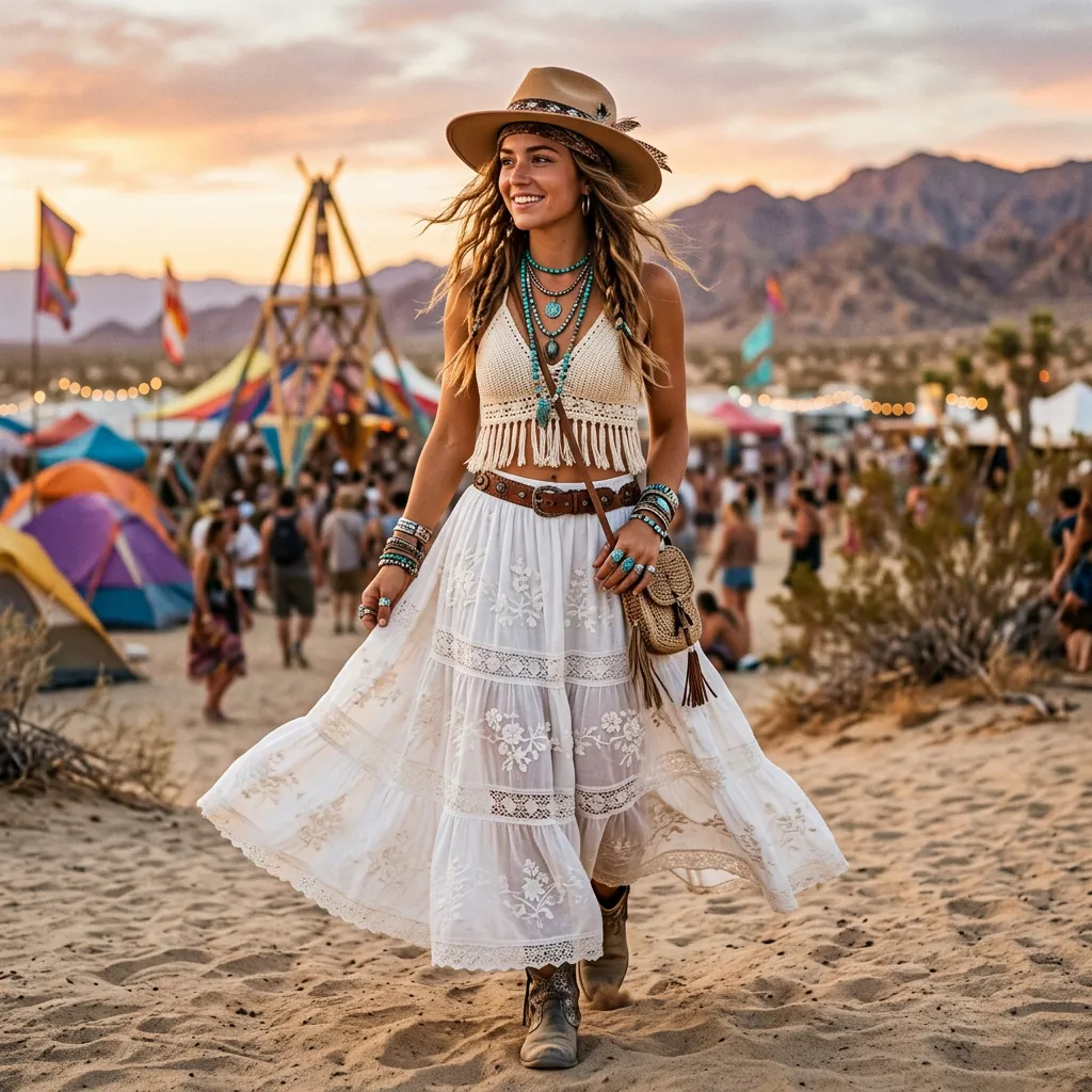 32 White Skirt Outfits Ideas for Every Season & Occasion 27 Boho White Skirt Ideas