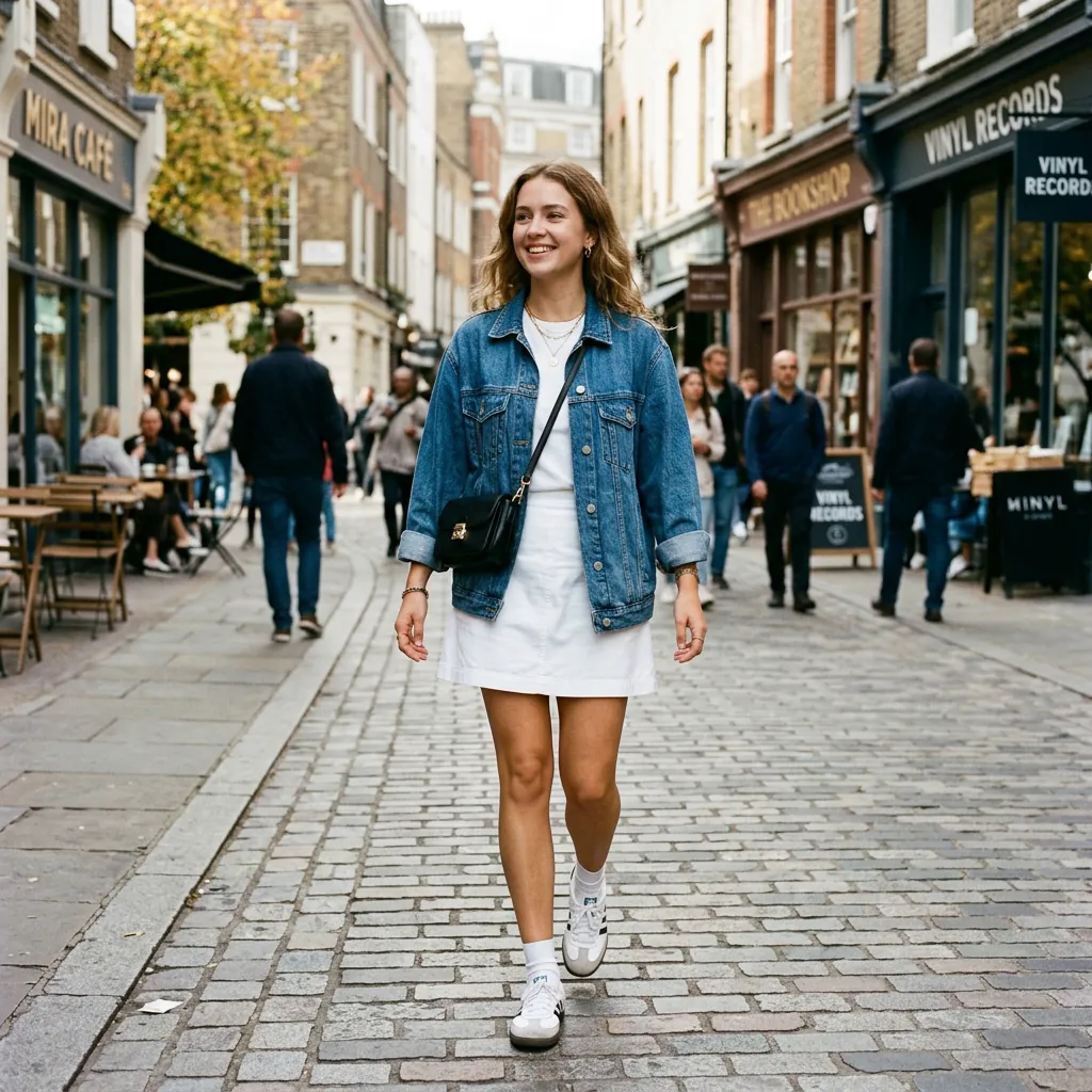 32 White Skirt Outfits Ideas for Every Season & Occasion 2 White Skirt Outfits and Denim Jacket Ideas