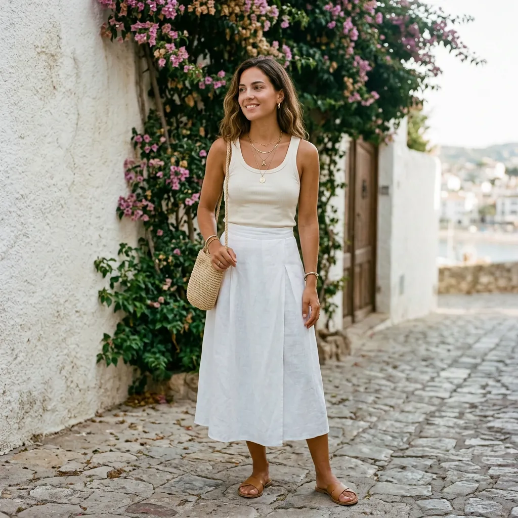 32 White Skirt Outfits Ideas for Every Season & Occasion 17 White Skirt Outfits and Tank Top Ideas