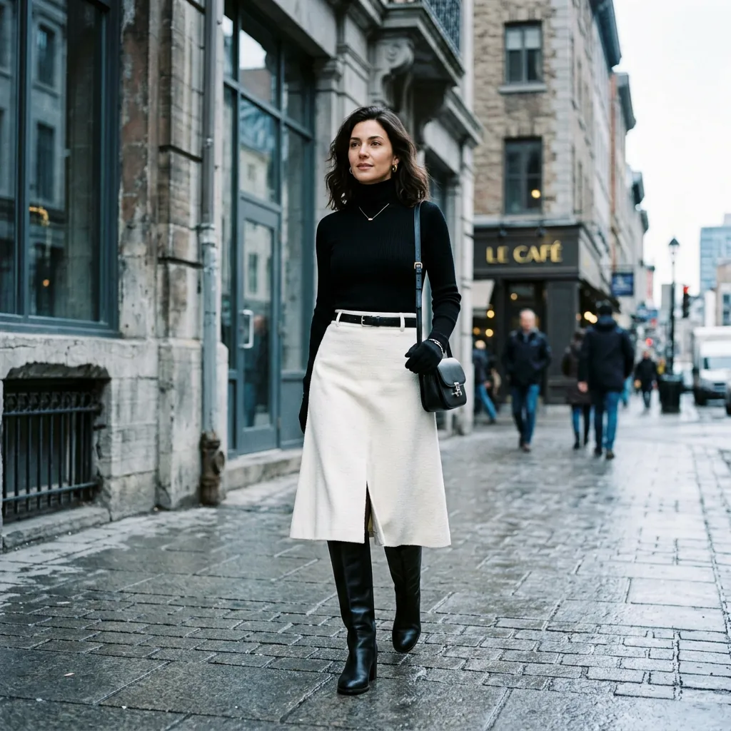 32 White Skirt Outfits Ideas for Every Season & Occasion 13 White Skirt Outfits and Turtleneck Ideas