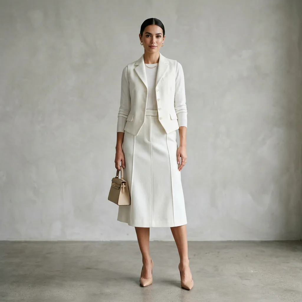 32 White Skirt Outfits Ideas for Every Season & Occasion 21 White Skirt and Vest Ideas