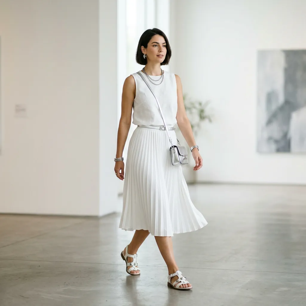32 White Skirt Outfits Ideas for Every Season & Occasion 32 Monochrome White Skirt Ideas