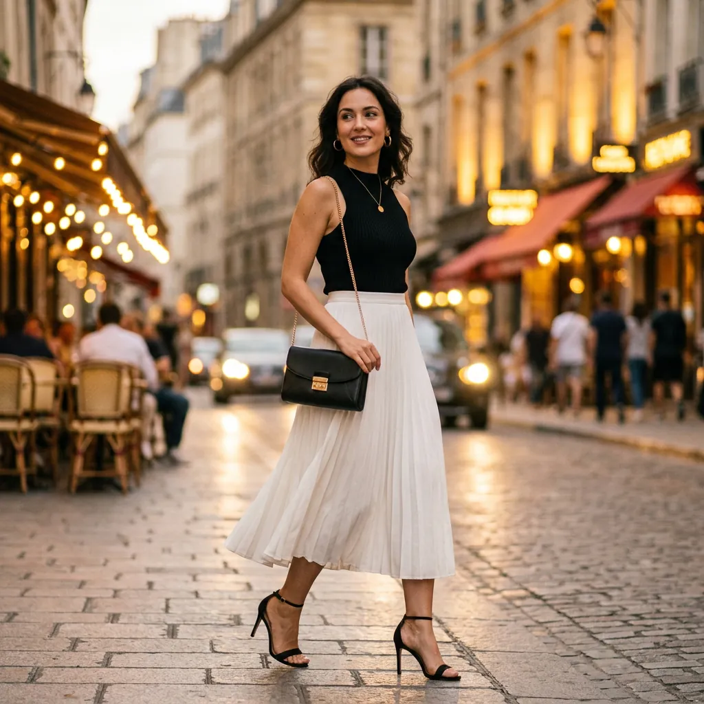 32 White Skirt Outfits Ideas for Every Season & Occasion 24 Date Night White Skirt Ideas