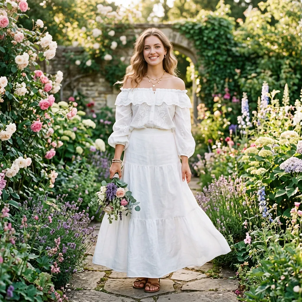 32 White Skirt Outfits Ideas for Every Season & Occasion 12 White Skirt Outfits and Off Shoulder Top Ideas