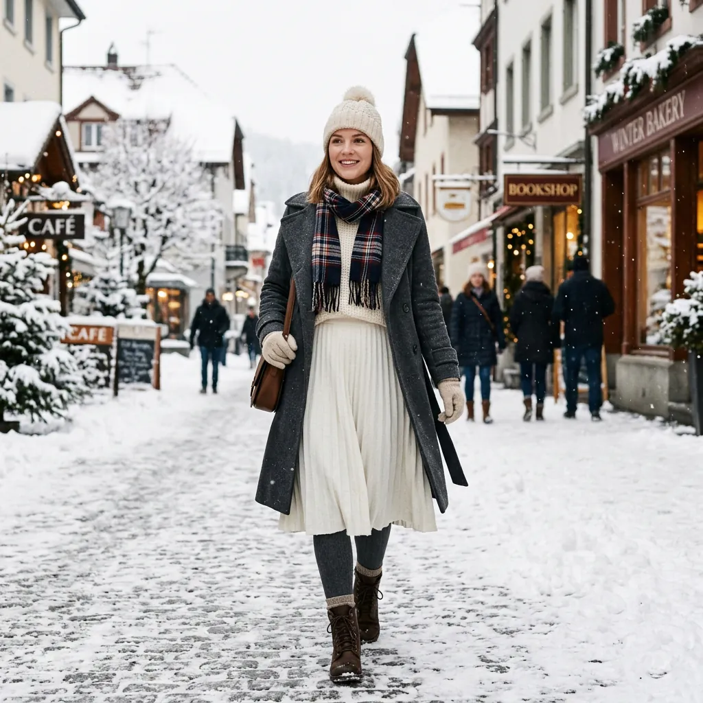 32 White Skirt Outfits Ideas for Every Season & Occasion 26 Winter Layered White Skirt Ideas